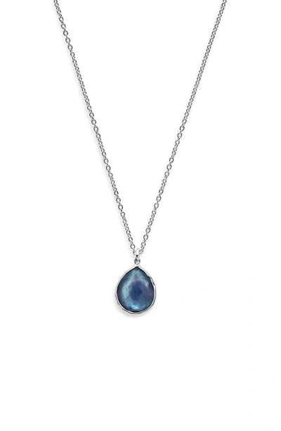 Shop Ippolita Rock Candy® Mini Teardrop Pendant Necklace In Mother Of Pearl/ Lapis