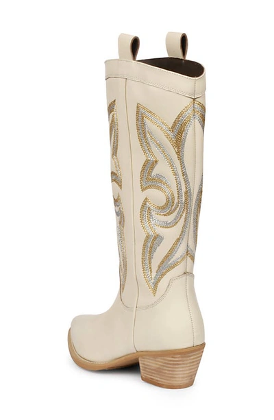 Saint G Martina Pointed Toe Western Boot In White