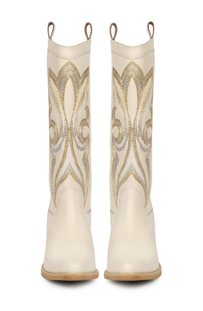 Shop Saint G Martina Pointed Toe Western Boot In White
