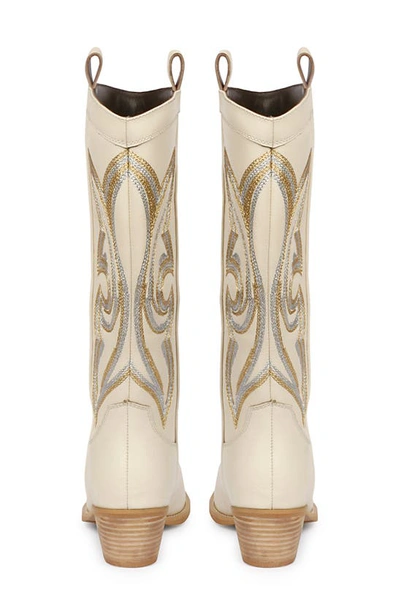 Shop Saint G Martina Pointed Toe Western Boot In White