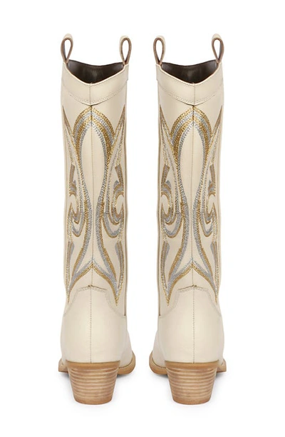 Saint G Martina Pointed Toe Western Boot In White