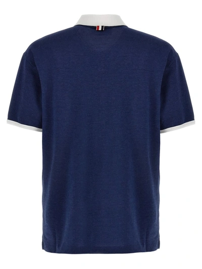 Shop Thom Browne 'rwb' Polo Shirt In Blue