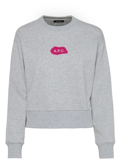 Shop Apc A.p.c. Sibylle Gray Cotton Sweatshirt In Grey