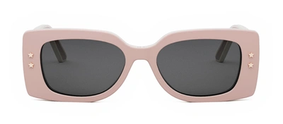 Shop Dior Pacific S1u Pink Rectangle Sunglasses