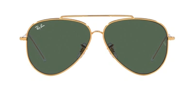 Shop Ray Ban Reverse 0rbr0101s 001/vr Aviator Sunglasses In Green
