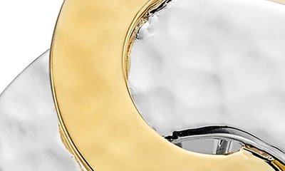 Shop Ippolita Hammered Interlocking Hoop Earrings In Silver