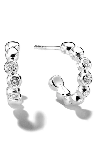 Shop Ippolita Stardust Diamond Mini Huggie Hoop Earrings In Silver