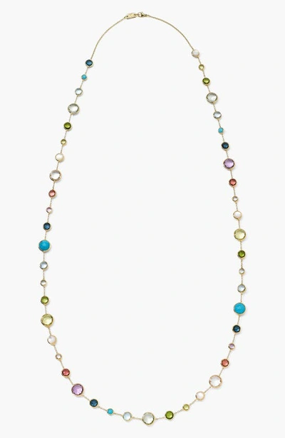 Shop Ippolita Rock Candy Lollipop Station Necklace In Yellow Gold/ Multi
