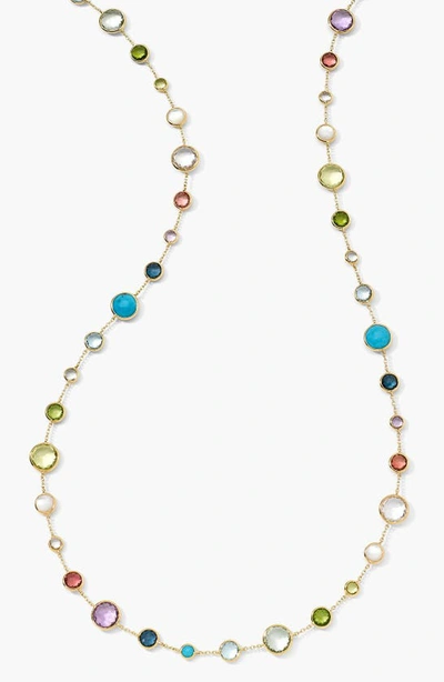 Shop Ippolita Rock Candy Lollipop Station Necklace In Yellow Gold/ Multi