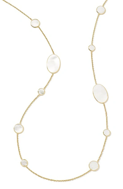 Shop Ippolita Rock Candy Pearl Station Necklace In Green Gold