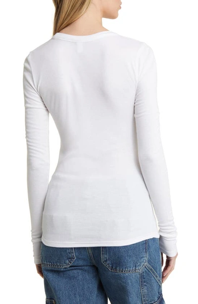 Bp. Ribbed Long Sleeve Tee In White