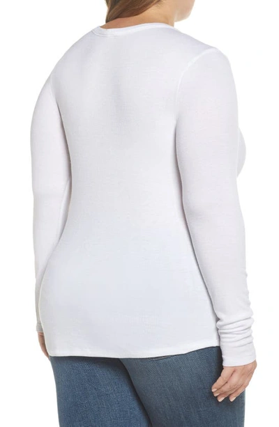 Bp. Ribbed Long Sleeve Tee In White
