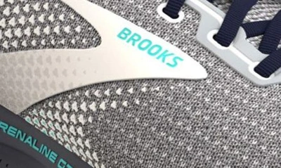 Shop Brooks Adrenaline Gts 22 Sneaker In Grey/ Peacoat/ Aruba