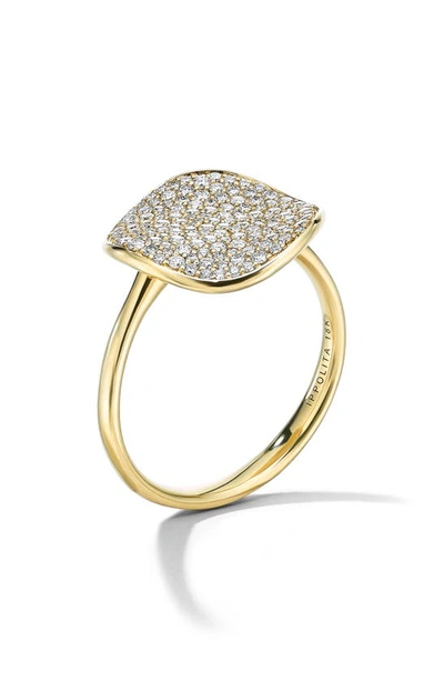 Shop Ippolita Stardust Flower Diamond Medium Disc Ring In Gold