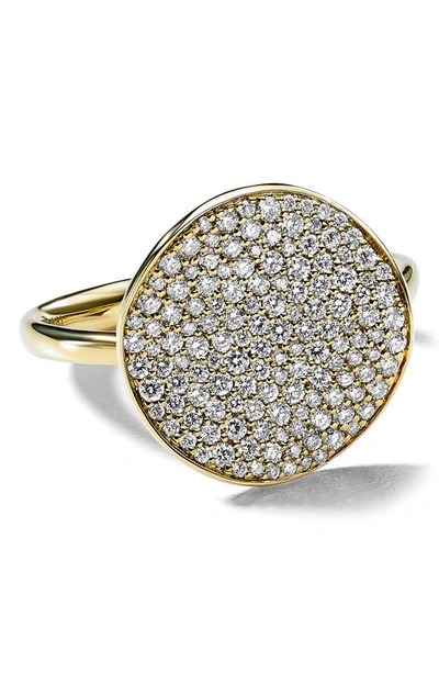 Shop Ippolita Stardust Flower Diamond Medium Disc Ring In Gold