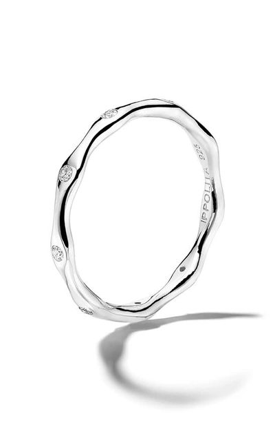 Shop Ippolita Stardust Starlight Diamond Station Band Ring In Silver
