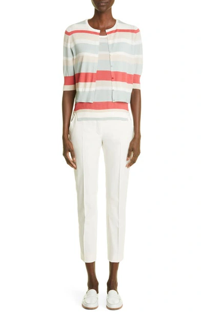 Shop Akris Punto Frankie Stretch Cotton Pants In Cream