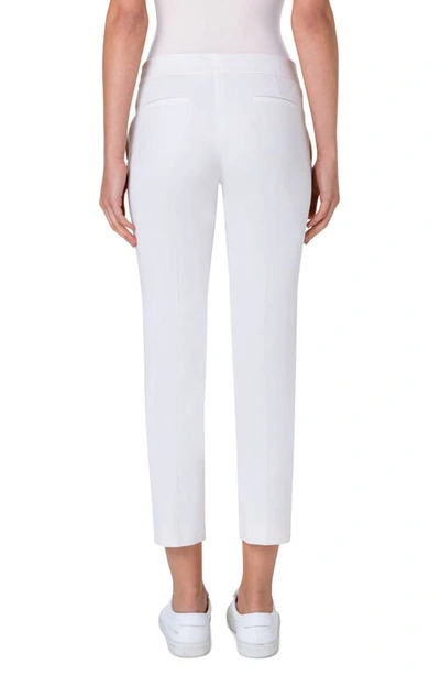 Shop Akris Punto Frankie Stretch Cotton Pants In Cream