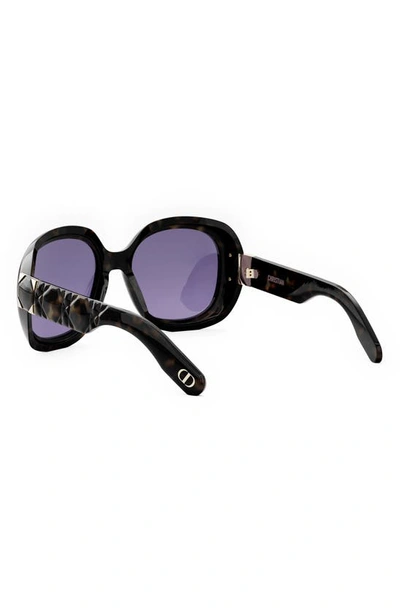 Shop Dior Lady 95.22 R2i 58mm Round Sunglasses In Dark Havana / Violet
