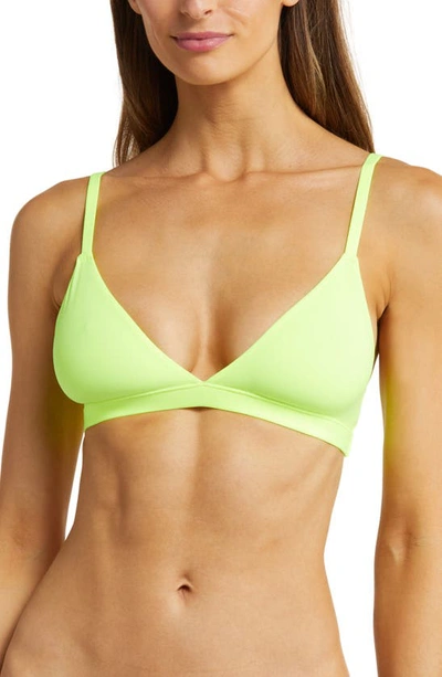 Shop Skims Fits Everybody Triangle Bralette In Green Highlighter