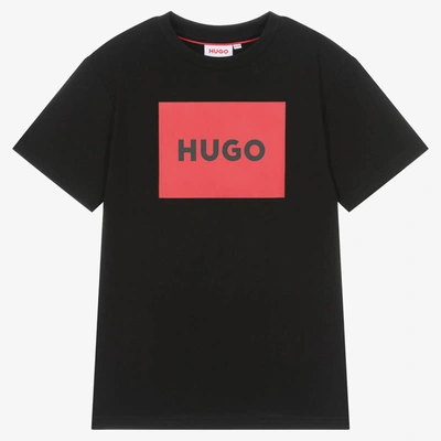 Shop Hugo Boys Black Organic Cotton T-shirt