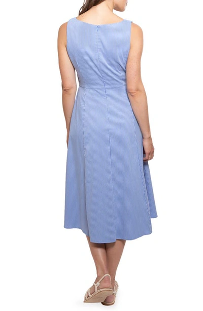 Shop Madri Collection Crossover Nursing Dress In Blue