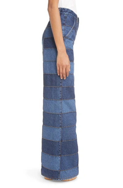 Chloe Recycled Denim Patchwork Wide-Leg Jeans - Bergdorf Goodman