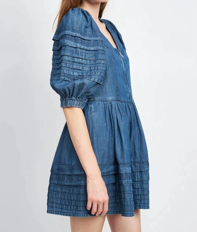 Shop En Saison Pixie Mini Dress In Denim In Blue