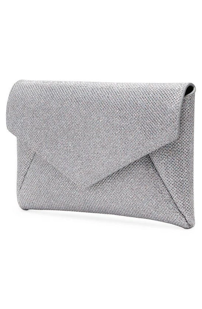Stuart Weitzman The Loveletter Mini Metallic Clutch Bag In Silver