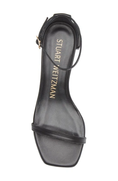 Shop Stuart Weitzman Nudistcurve Imitation Pearl Flat Sandal In Black