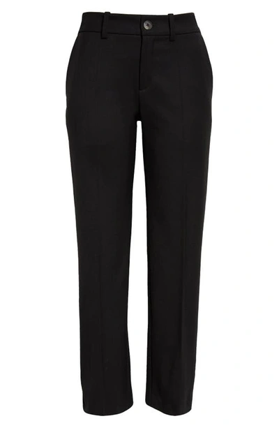 Shop Brandon Maxwell Stretch Wool Straight Leg Crop Pants In Black