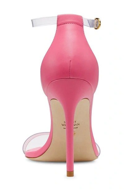 Shop Stuart Weitzman Nudistcurve Ankle Strap Sandal In India Pink/ Clear