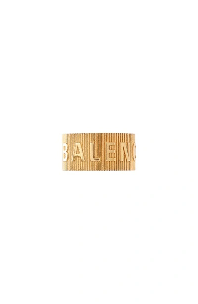 Shop Balenciaga Logo Ear Cuffs In Shiny Gold