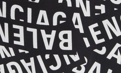 Shop Balenciaga Logo Print Long Sleeve Button-up Shirt In Black/ Grey