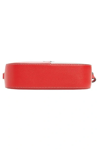 Shop Tory Burch Mcgraw Colorblock Leather Camera Bag In Brilliant Red/ New Cream