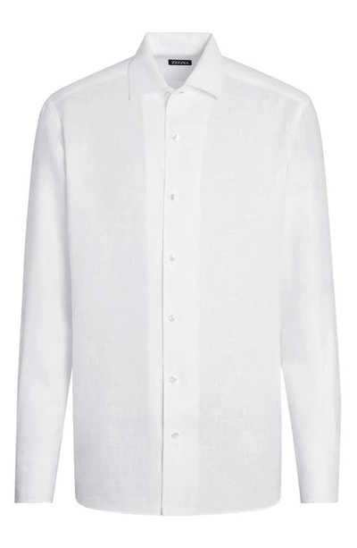 Zegna Collared Long Sleeves Shirt In White