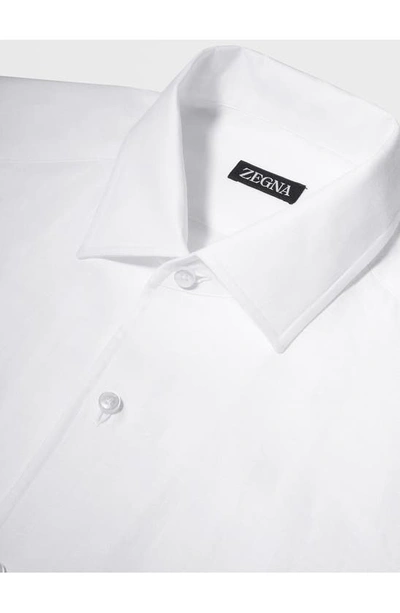 Zegna Collared Long Sleeves Shirt In White
