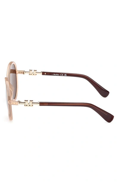 Shop Max Mara 58mm Gradient Round Sunglasses In Beige/ Other / Gradient Brown