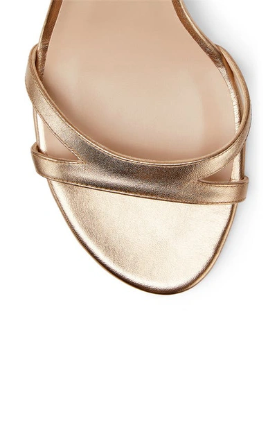 Stuart Weitzman Soiree 100 Lace-up Sandal In Gold