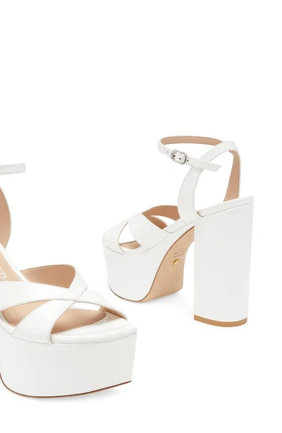 Shop Stuart Weitzman Miami Square High 140 Platform Sandal In White