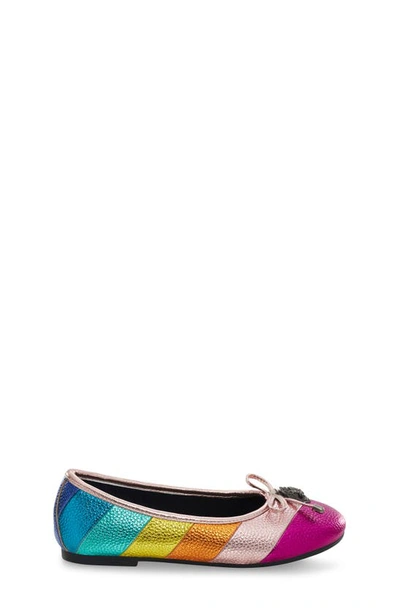 Shop Kurt Geiger Kids' Mini Eagle Ballerina Flat In Pink Multi