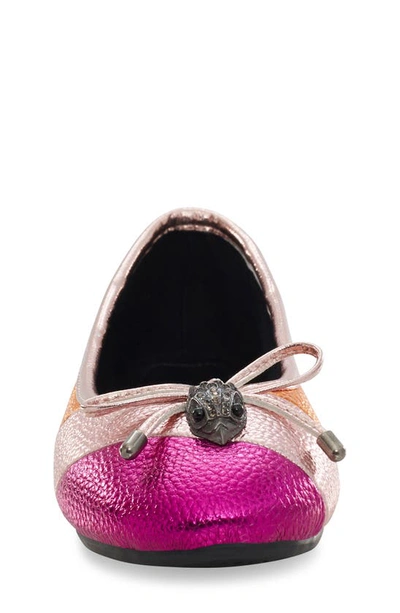 Shop Kurt Geiger Kids' Mini Eagle Ballerina Flat In Pink Multi