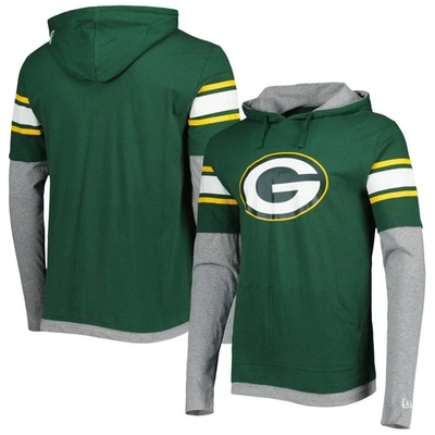 New Era Men's Packers Hooded Long Sleeve Tee Green Size 3XL | MODA3