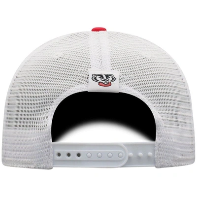 Shop Top Of The World Red/white Wisconsin Badgers Trucker Snapback Hat