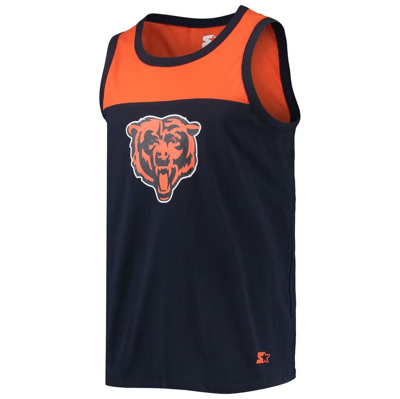Shop Starter Navy/orange Chicago Bears Team Touchdown Fashion Tank Top