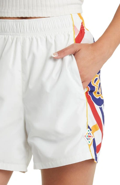 Shop Casablanca Ping Pong Shell Track Shorts In White