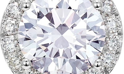 Shop Lightbox 2-carat Lab Grown Diamond Halo Pendant Necklace In White/ 14k White Gold