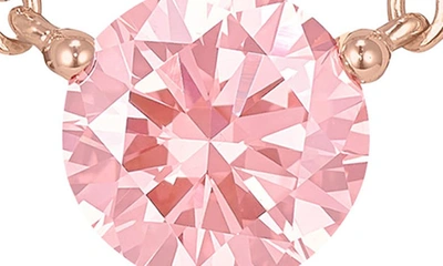 Shop Lightbox 1-carat Lab Grown Diamond Necklace In Pink/ 14k Rose Gold