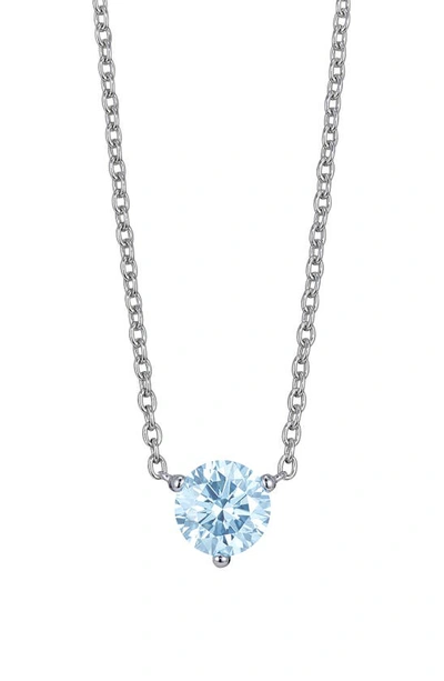 Shop Lightbox 1-carat Lab Grown Diamond Necklace In Blue/ 14k White Gold