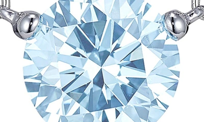 Shop Lightbox 1-carat Lab Grown Diamond Necklace In Blue/ 14k White Gold